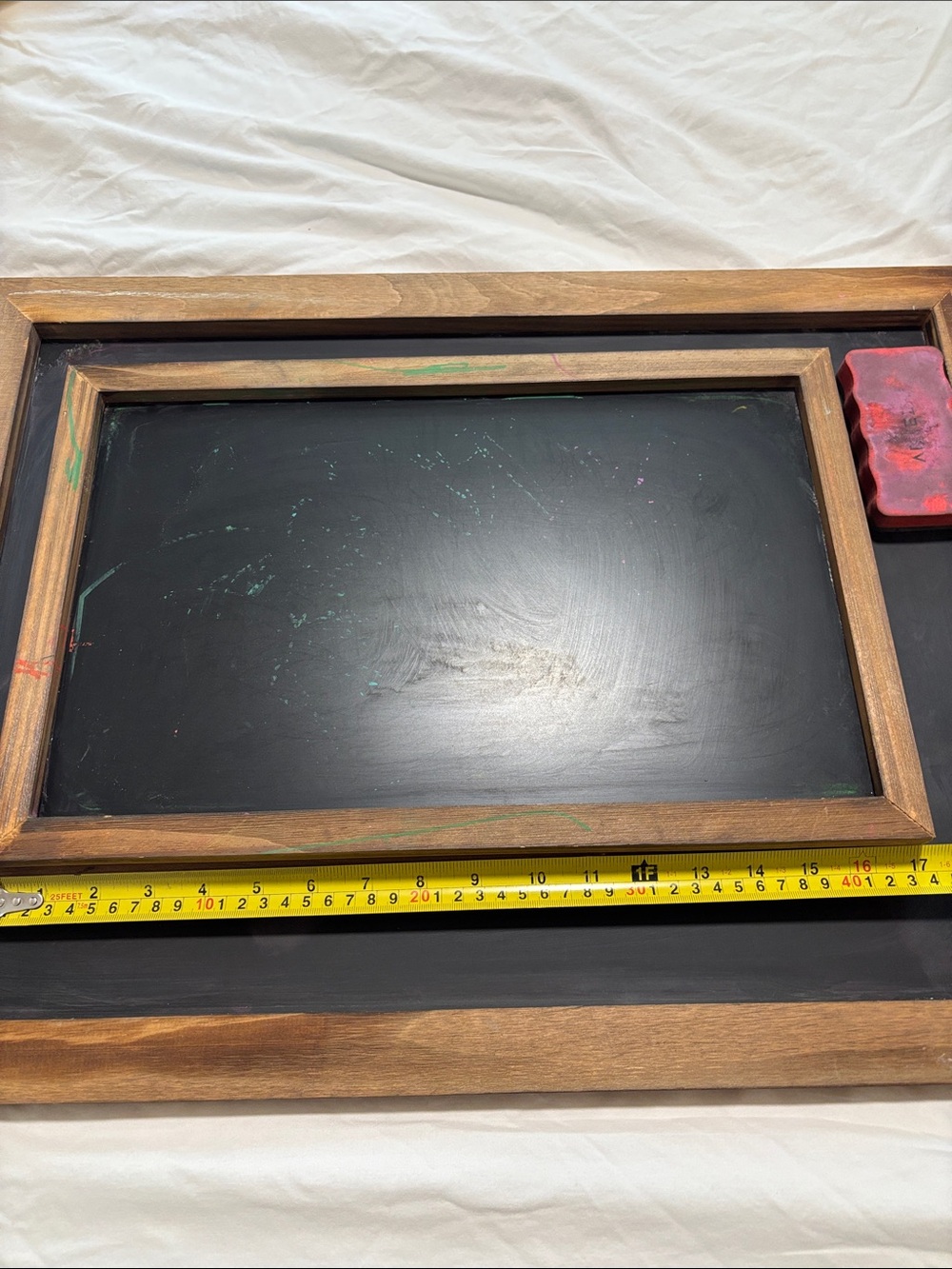 Set of 3 Rustic Wood Framed Chalkboards with duster